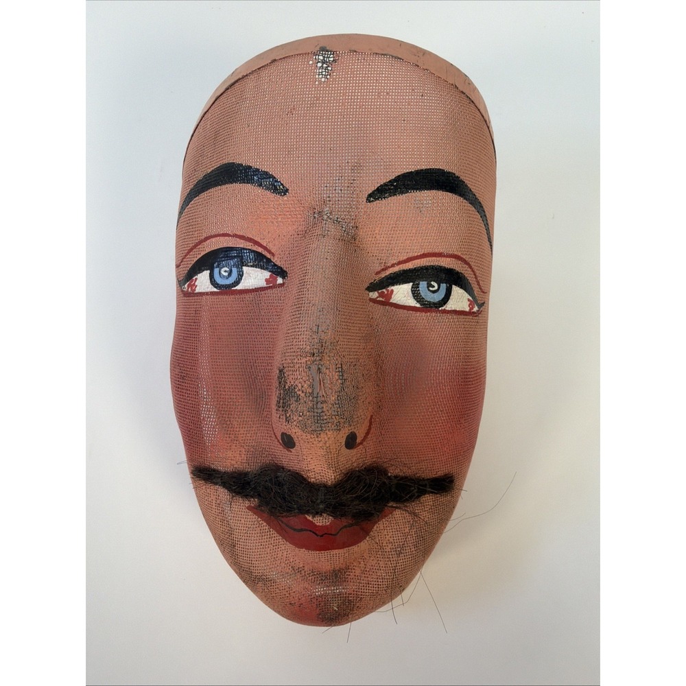 Antique Painted Wire Mesh Mask Odd Fellows Folk Art - Curator Collection LA - Picture 5 of 8